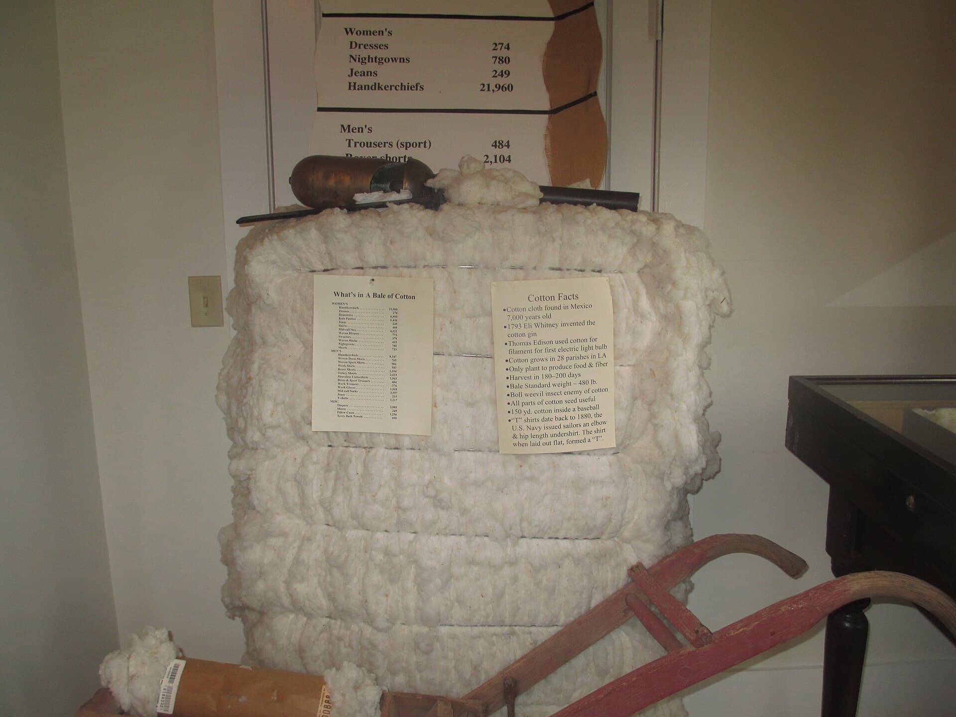 Compressed bale of natural fiber prepared for export shipping